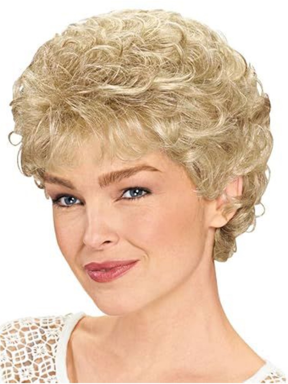 Short Curly Women's Wig in Light Blonde